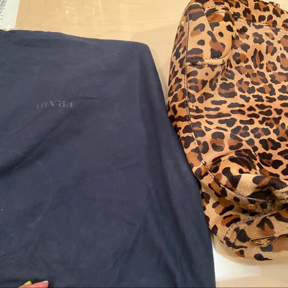 Prada vintage leopard dyed calf fur tote satchel - Picture 13 of 13